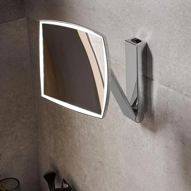 Keuco ILook Move Square Illuminated Cosmetic Mirror - Chrome 4 Keuco ILook Move Square Illuminated Cosmetic Mirror - Chrome - Image 2