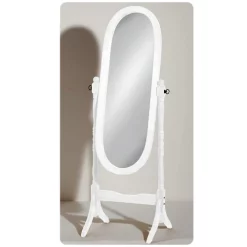 Victorian Plumbing White Wooden Free Standing Full Length Cheval Mirror