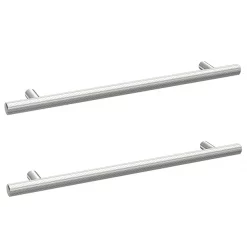 2 X Arezzo Industrial Style Knurled 'T' Chrome Handles (192mm Centres)