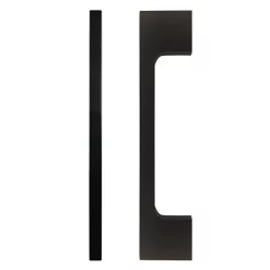 Victorian Plumbing 2 X Slim-Line D Matt Black Additional Handles - L150mm (128mm Centres)