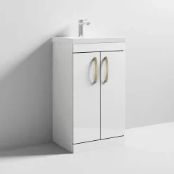 Klyn Bathroom 2 X Brooklyn Brushed Brass Additional Bar Handles - L210mm (196mm Centres) 7 Klyn Bathroom 2 X Brooklyn Brushed Brass Additional Bar Handles - L210mm (196mm Centres) -Vanity Unit Bathroom Suites 2xh191 d1