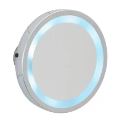 Wenko - Mosso LED Wall Mirror With Suction Cups - 3x Magnification -Vanity Unit Bathroom Suites 3656450100l
