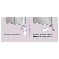 HIB Qubic 80 LED Aluminium Mirror Cabinet -Vanity Unit Bathroom Suites 46400 d1n