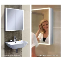 HIB Qubic 60 LED Aluminium Mirror Cabinet 8 HIB Qubic 60 LED Aluminium Mirror Cabinet -Vanity Unit Bathroom Suites 46400 d2 2