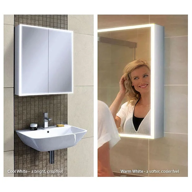 HIB Qubic 60 LED Aluminium Mirror Cabinet 5 HIB Qubic 60 LED Aluminium Mirror Cabinet - Image 3