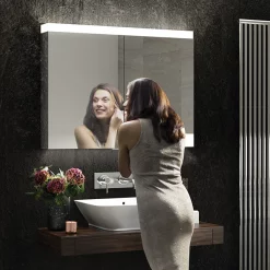 HIB Apex 100 LED Illuminated Mirror Cabinet -Vanity Unit Bathroom Suites 47300 d4