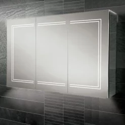 HIB Edge 120 LED Illuminated Aluminium Mirror Cabinet -Vanity Unit Bathroom Suites 49700 l