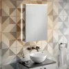 HIB Ether 50 LED Illuminated Aluminium Mirror Cabinet -Vanity Unit Bathroom Suites 50500 d1