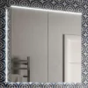 HIB Ether 80 LED Illuminated Aluminium Mirror Cabinet -Vanity Unit Bathroom Suites 50700 l