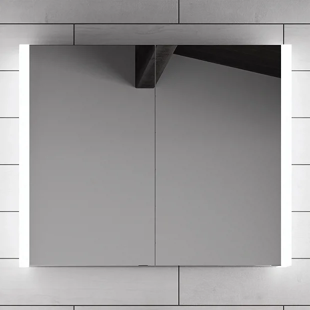 HIB Paragon 80 LED Illuminated Aluminium Mirror Cabinet 4 HIB Paragon 80 LED Illuminated Aluminium Mirror Cabinet - Image 2
