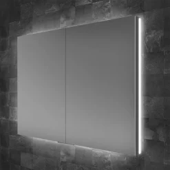 HIB Atrium 80 Semi-Recessed LED Aluminium Mirror Cabinet -Vanity Unit Bathroom Suites 53200 l