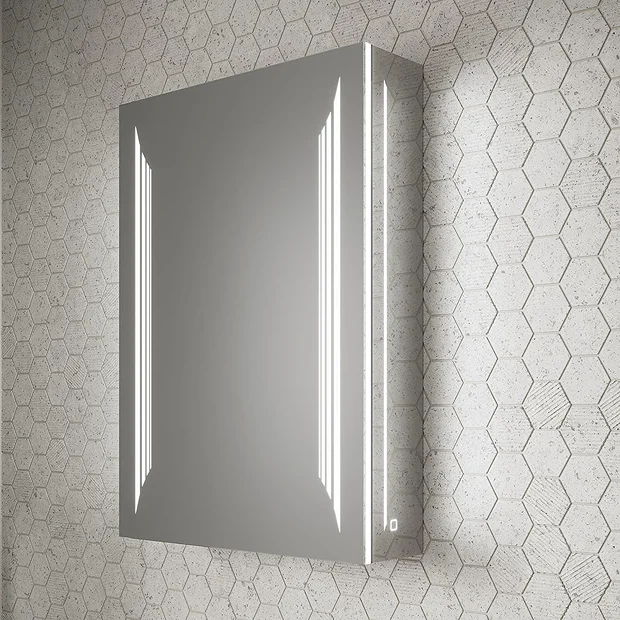 HIB Dimension 50 Bluetooth LED Illuminated Aluminium Mirror Cabinet 4 HIB Dimension 50 Bluetooth LED Illuminated Aluminium Mirror Cabinet - Image 2