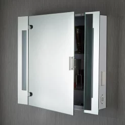 Searchlight Lighting Searchlight Illuminated Bathroom Mirror Cabinet With Shaver Socket