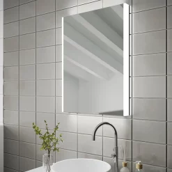 HIB Connect 50 Bluetooth LED Ambient Rectangular Mirror -Vanity Unit Bathroom Suites 78763000 l