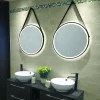 HIB Solstice Matt Black 60 Round LED Illuminated Mirror -Vanity Unit Bathroom Suites 79520700 d1