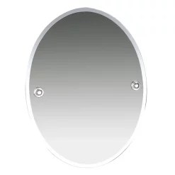 Miller Oslo 400 X 505mm Polished Nickel Oval Bevelled Mirror