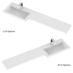 Victorian Plumbing Apollo2 1500 Gloss Grey Combination Furniture Pack (excl. Pan + Cistern) W. Matt Black Handles -Vanity Unit Bathroom Suites ap1500gmbd1