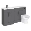 Victorian Plumbing Apollo2 1500 Gloss Grey Combination Furniture Pack (excl. Pan + Cistern) W. Matt Black Handles 1 Victorian Plumbing Apollo2 1500 Gloss Grey Combination Furniture Pack (excl. Pan + Cistern) W. Matt Black Handles -Vanity Unit Bathroom Suites ap1500gmbd3