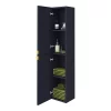 Arezzo Matt Blue Mirrored Wall Hung Tall Storage Cabinet With Brushed Brass Handles -Vanity Unit Bathroom Suites arz763bb d3