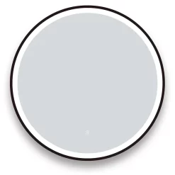 Arezzo Matt Black 700mm Round LED Illuminated Anti-Fog Bathroom Mirror -Vanity Unit Bathroom Suites arzim09mb d1