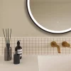 Arezzo Matt Black 700mm Round LED Illuminated Anti-Fog Bathroom Mirror -Vanity Unit Bathroom Suites arzim09mb d3
