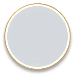 Arezzo Brushed Brass 800mm Round LED Illuminated Anti-Fog Bathroom Mirror -Vanity Unit Bathroom Suites arzim10bb d1