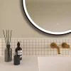 Arezzo Matt Black 800mm Round LED Illuminated Anti-Fog Bathroom Mirror -Vanity Unit Bathroom Suites arzim10mb d3