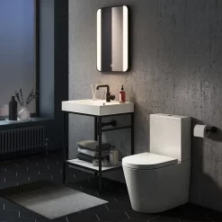 Arezzo Matt Black 500 X 700mm Rectangular LED Illuminated Anti-Fog Bathroom Mirror