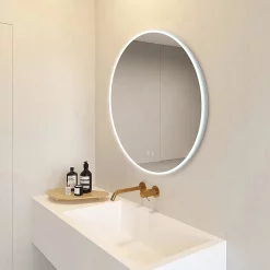 Arezzo 800mm Large Round LED Illuminated Anti-Fog Mirror + Bluetooth -Vanity Unit Bathroom Suites az045 d4n