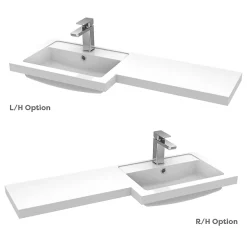 Arezzo 1000 Matt Blue Combination Furniture Pack (Brushed Brass Flush & Handles) -Vanity Unit Bathroom Suites az10lbb d1