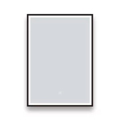 Arezzo Matt Black 500 X 700mm Rectangular LED Illuminated Anti-Fog Bathroom Mirror -Vanity Unit Bathroom Suites az113mb d1n