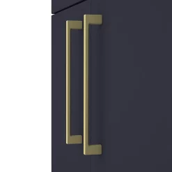 Arezzo 1100 Matt Blue Semi-Recessed Square Combination Vanity Unit (Brushed Brass Flush & Handles) -Vanity Unit Bathroom Suites az11bbrsh d1