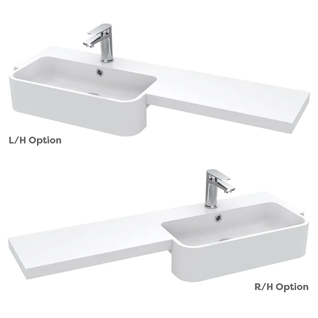 Arezzo 1100 Matt Blue Semi-Recessed Round Combination Vanity Unit (Matt Black Flush & Handles) 8 Arezzo 1100 Matt Blue Semi-Recessed Round Combination Vanity Unit (Matt Black Flush & Handles) - Image 6