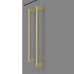 Arezzo 1100 Matt Grey Semi-Recessed Square Combination Vanity Unit (Brushed Brass Flush & Handles) -Vanity Unit Bathroom Suites az11gbrsh d1