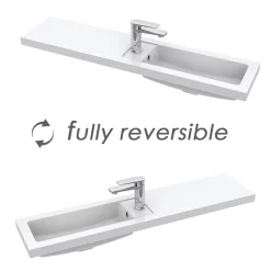 Arezzo 1100 Matt Grey Slimline Combination Vanity Unit (Matt Black Flush & Handles) -Vanity Unit Bathroom Suites az11gmbsl d5 1