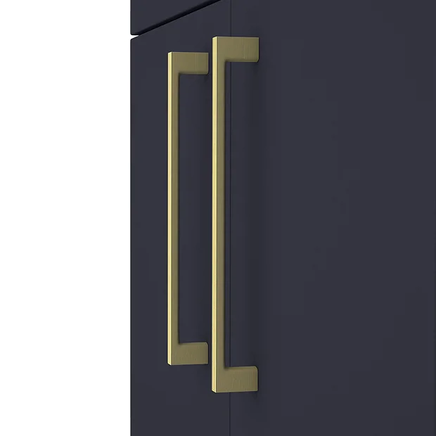 Arezzo 1100 Matt Blue Slimline Combination Vanity Unit (Brushed Brass Flush & Handles) 5 Arezzo 1100 Matt Blue Slimline Combination Vanity Unit (Brushed Brass Flush & Handles) - Image 3