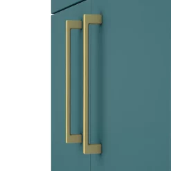 Arezzo 1100 Matt Green Semi-Recessed Round Combination Vanity Unit (Brushed Brass Flush & Handles) -Vanity Unit Bathroom Suites az11tgbb d1