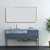 Arezzo Brushed Brass Framed Bathroom Mirror - 1400 X 700mm -Vanity Unit Bathroom Suites az147cvbb d4