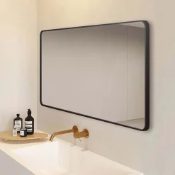 Arezzo Matt Black Framed Bathroom Mirror - 1400 X 700mm -Vanity Unit Bathroom Suites az147cvmb d2