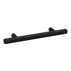 1 X Arezzo Industrial Style Knurled 'T' Bar Matt Black Handle (96mm Centres)