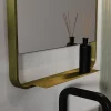 Arezzo Brushed Brass 550 X 1000mm Mirror With Shelf 1 Arezzo Brushed Brass 550 X 1000mm Mirror With Shelf -Vanity Unit Bathroom Suites az55100bb d2
