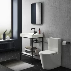 Arezzo Matt Black 700 X 500 Rectangular Mirror 12 Arezzo Matt Black 700 X 500 Rectangular Mirror -Vanity Unit Bathroom Suites az57mb d1 1
