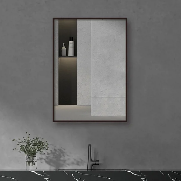 Arezzo Matt Black Square Edge 700 X 500 Mirror 4 Arezzo Matt Black Square Edge 700 X 500 Mirror - Image 2