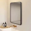 Arezzo Matt Black 800 X 600 Rectangular Mirror -Vanity Unit Bathroom Suites az68cvmb d2