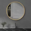 Arezzo Brushed Brass 600mm Round Mirror