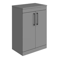 Arezzo 600 Grey Floor Standing Unit With Green Rectangular Counter Top Basin + Toilet Pack -Vanity Unit Bathroom Suites az6ggnctp2 d1
