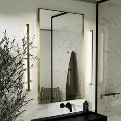 Arezzo Brushed Brass 1000 X 800mm Rectangular Mirror -Vanity Unit Bathroom Suites az6x8rbb d1 1