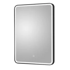Arezzo Matt Black 500 X 700 LED Illuminated Border Mirror Incl. Touch Sensor + Anti-Fog -Vanity Unit Bathroom Suites az701 d1