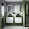 Arezzo Matt Black 500 X 700 LED Illuminated Border Mirror Incl. Touch Sensor + Anti-Fog -Vanity Unit Bathroom Suites az701 d2