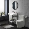 Arezzo Matt Black 700mm Round Mirror -Vanity Unit Bathroom Suites az7brm d1n